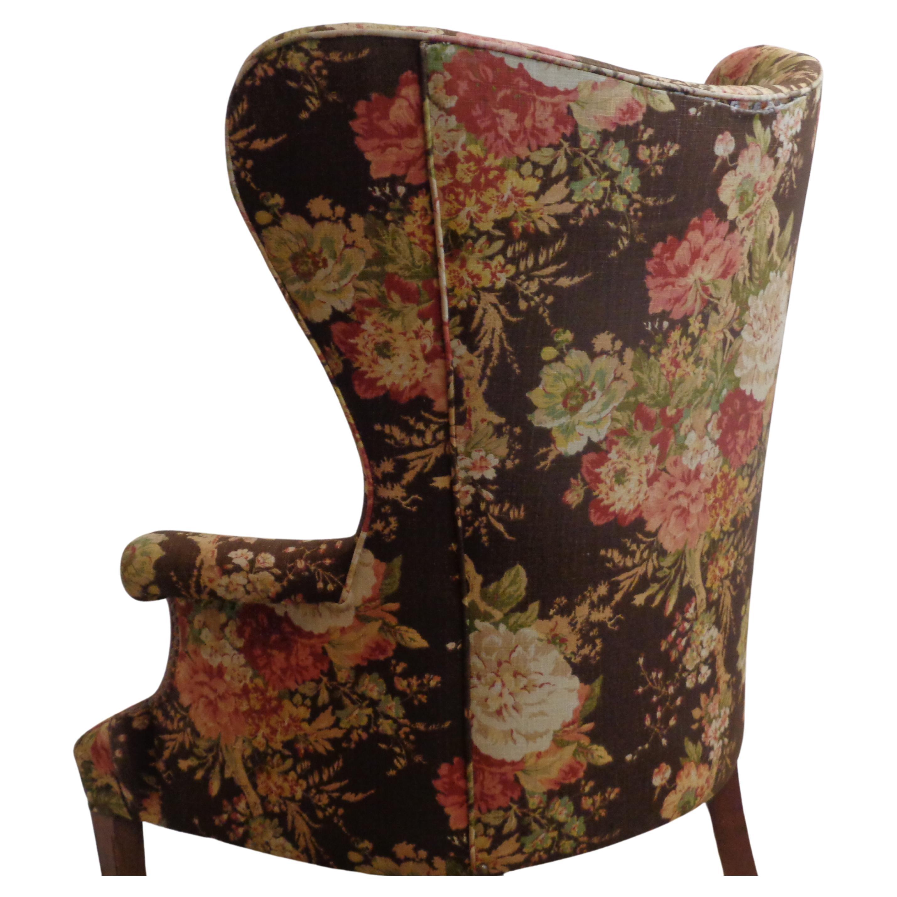 Exaggerated Butterfly Back Wing Chair, Circa 1940 5