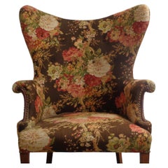 Exaggerated Butterfly Back Wing Chair, Circa 1940