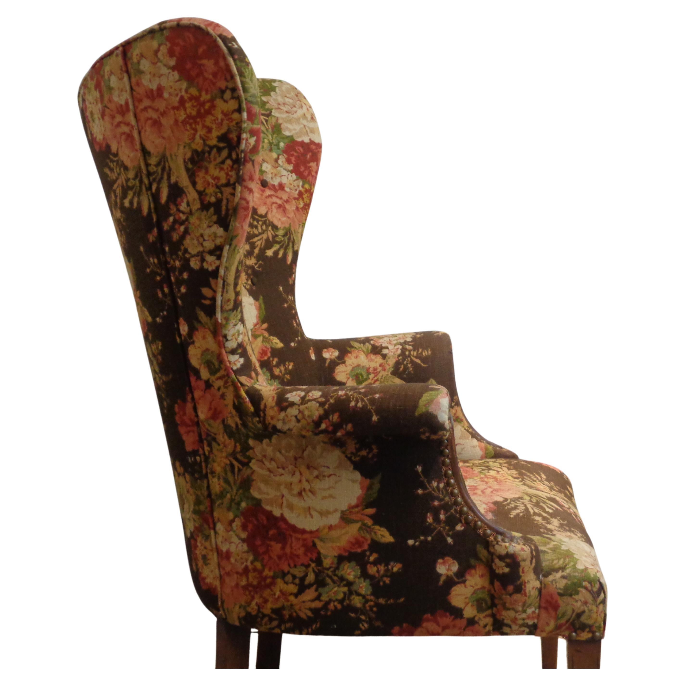 Exaggerated Butterfly Back Wing Chair, Circa 1940 In Good Condition For Sale In Rochester, NY