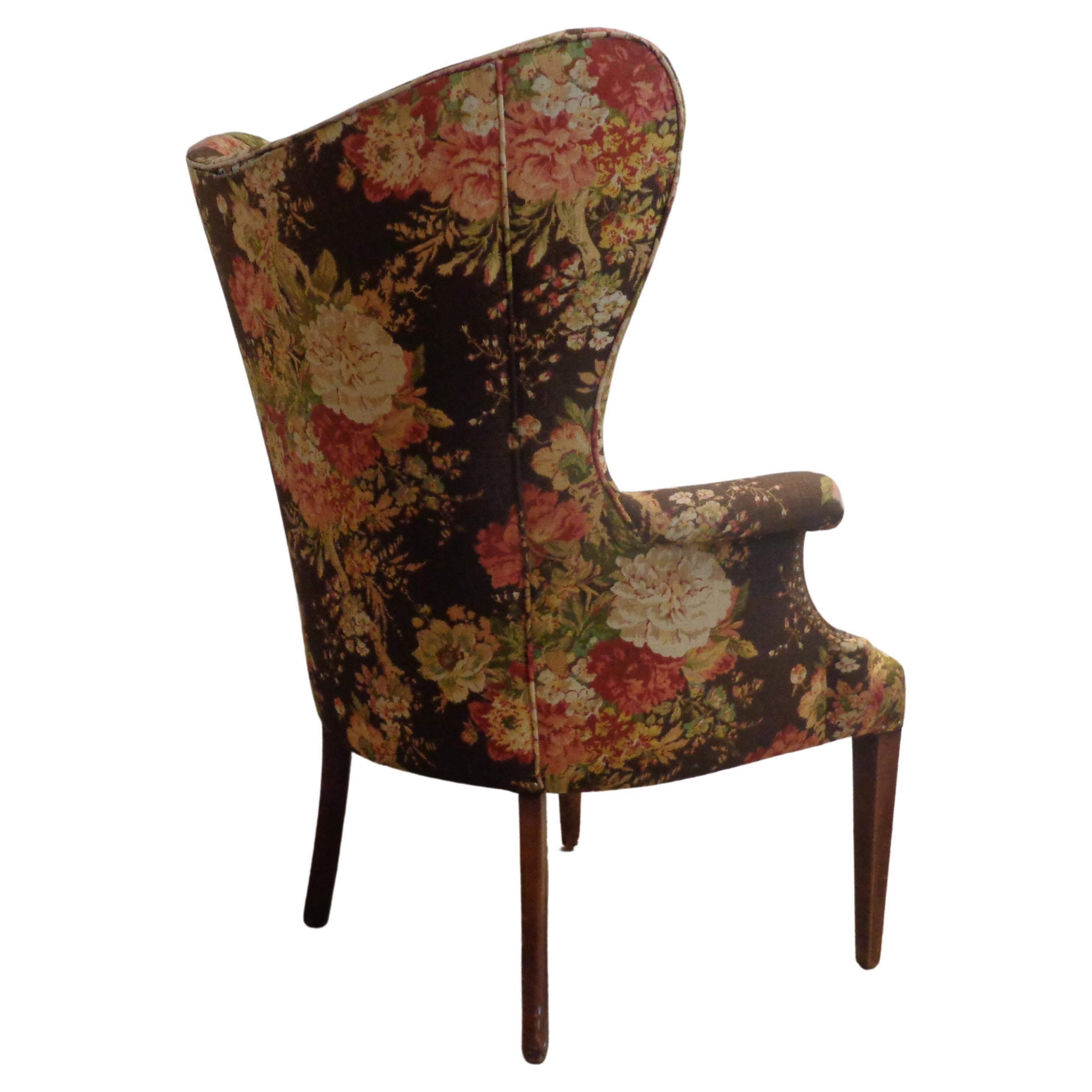 Exaggerated Butterfly Back Wing Chair, Circa 1940 1