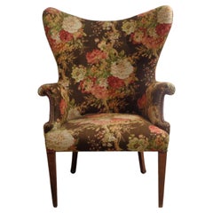 Used  Exaggerated Butterfly Back Wing Chair, Circa 1940