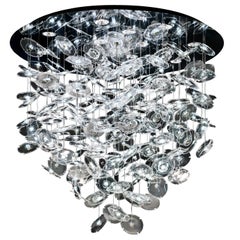 Lampe à suspension Exagon 7128 en verre avec chrome poli, par Barovier&Toso