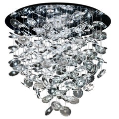 Exagon 7128 Suspension Lamp in Glass with Polished Chrome, by Barovier&Toso