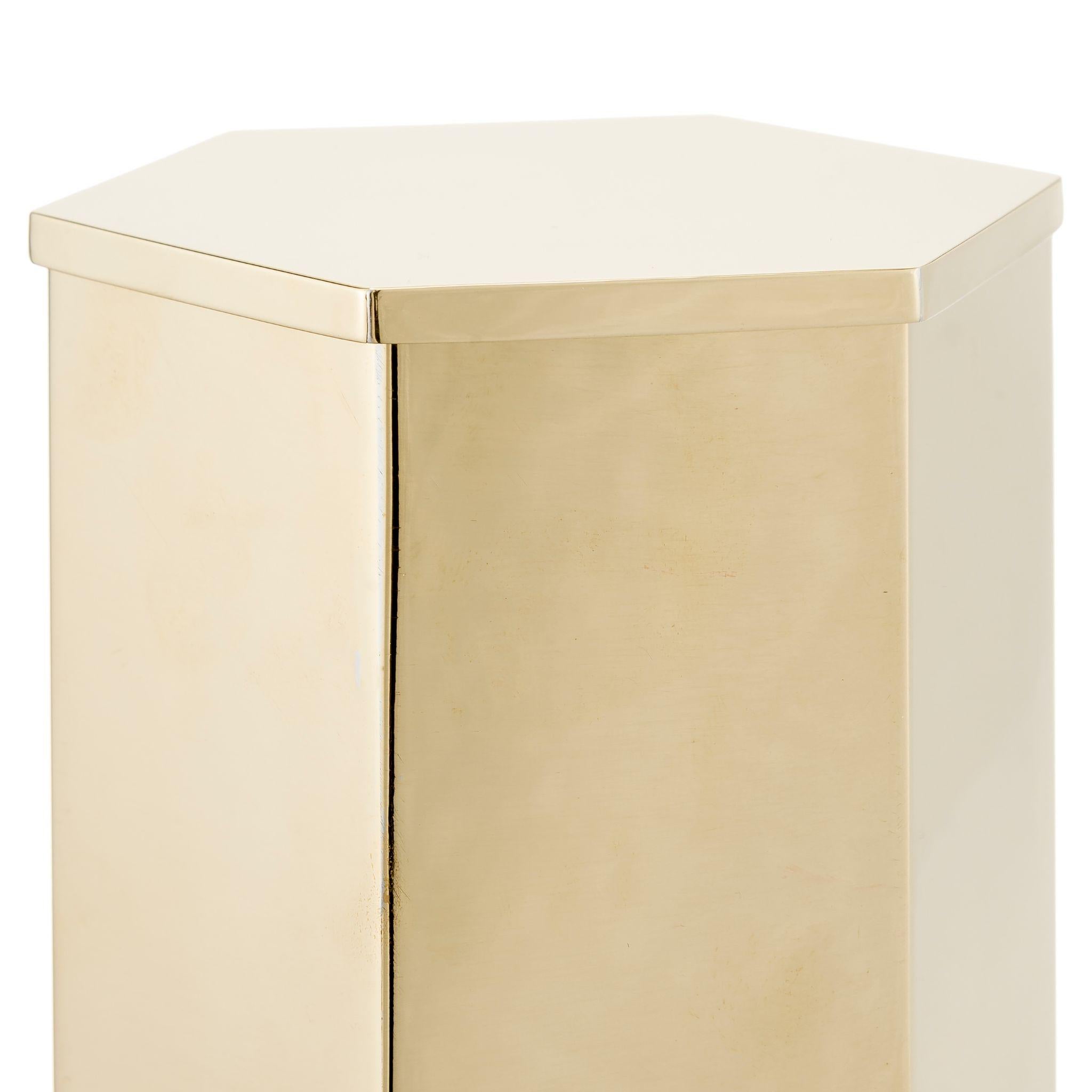 Contemporary Exagonal Brass Box For Sale