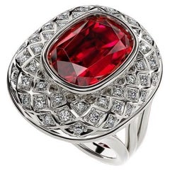 exaptational rare pigeon blood Ruby ring 5.05 carat from Mozambique