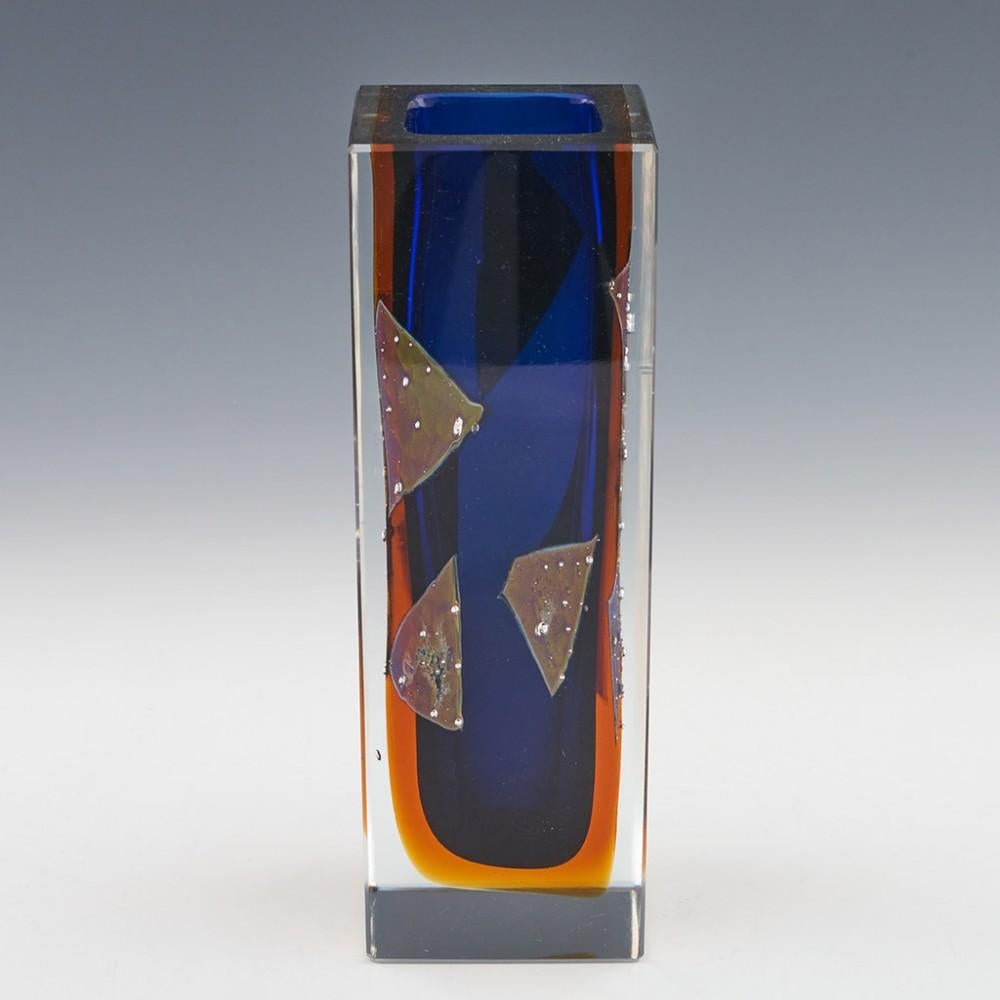 Czech Exbor Cased and Cut Vase Designed by Pavel Hlava, 1964 For Sale