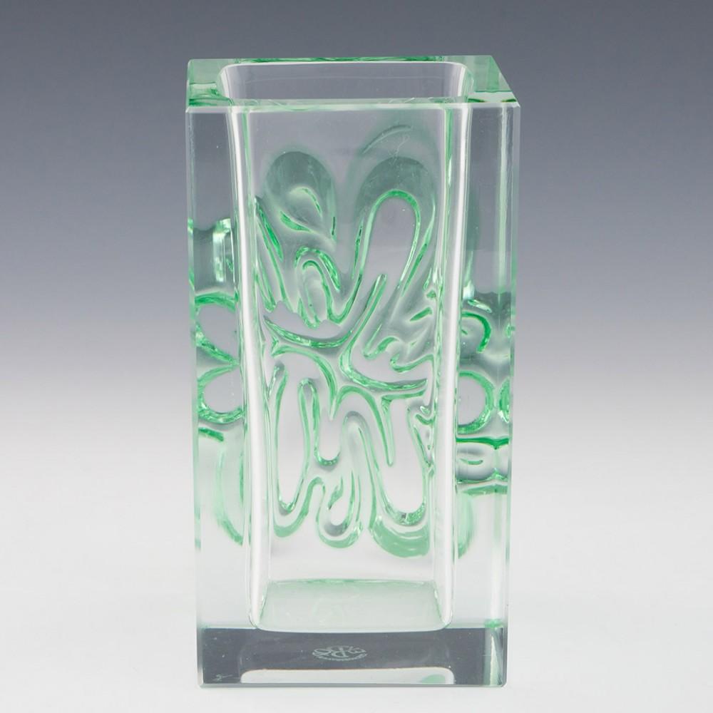 20th Century Exbor Green Amoeba Block Vase Designed by Ladislav Oliva, c1968 For Sale