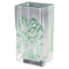 Jarrón en bloque de ameba verde Exbor Diseñado por Ladislav Oliva, c1968