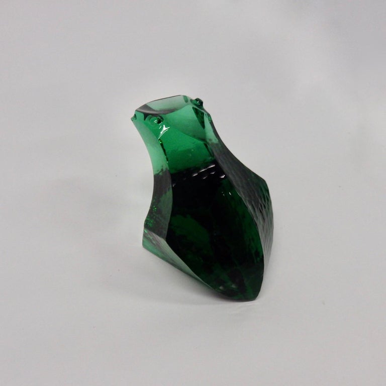 Exbor Green Glass Abstract Frog Figure For Sale At 1stdibs