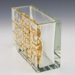 Exbor Yellow Grid Vase Designs by Ladislav Oliva, 1970s