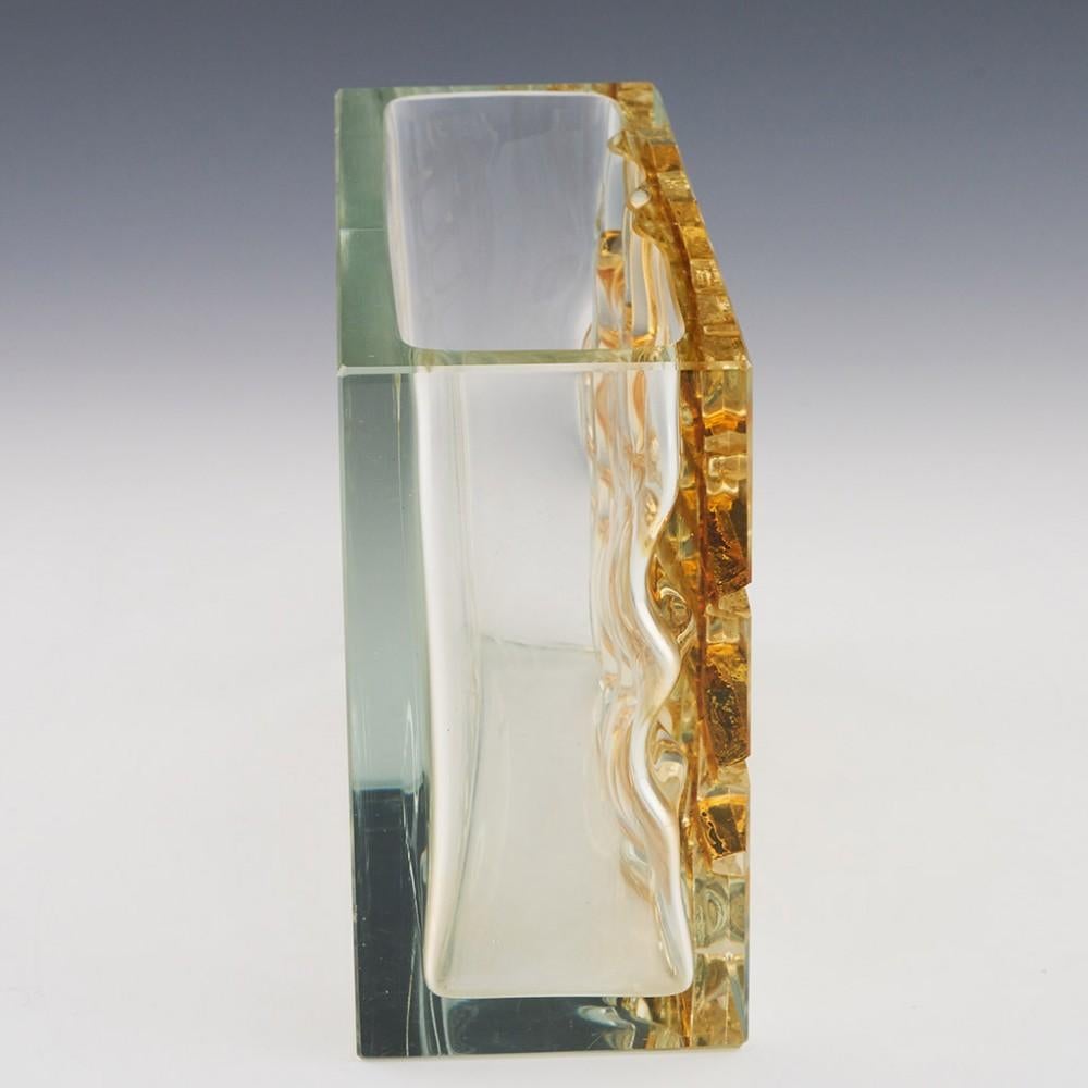 Glass Exbor Yellow Grid Vase Designs by Ladislav Oliva, 1970s  For Sale