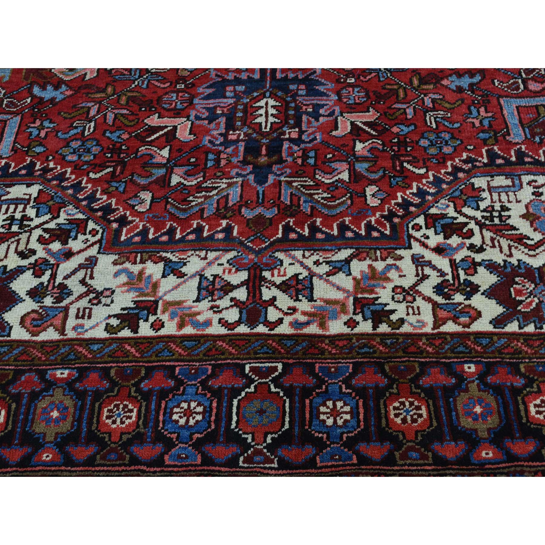 Excellent Condition Semi Antique Persian Heriz Hand Knotted Rug 1