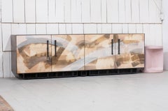 Excavated Bureau ‘EB-2’ in Painted Maple, Silver Plated Bronze, Cast Pewter