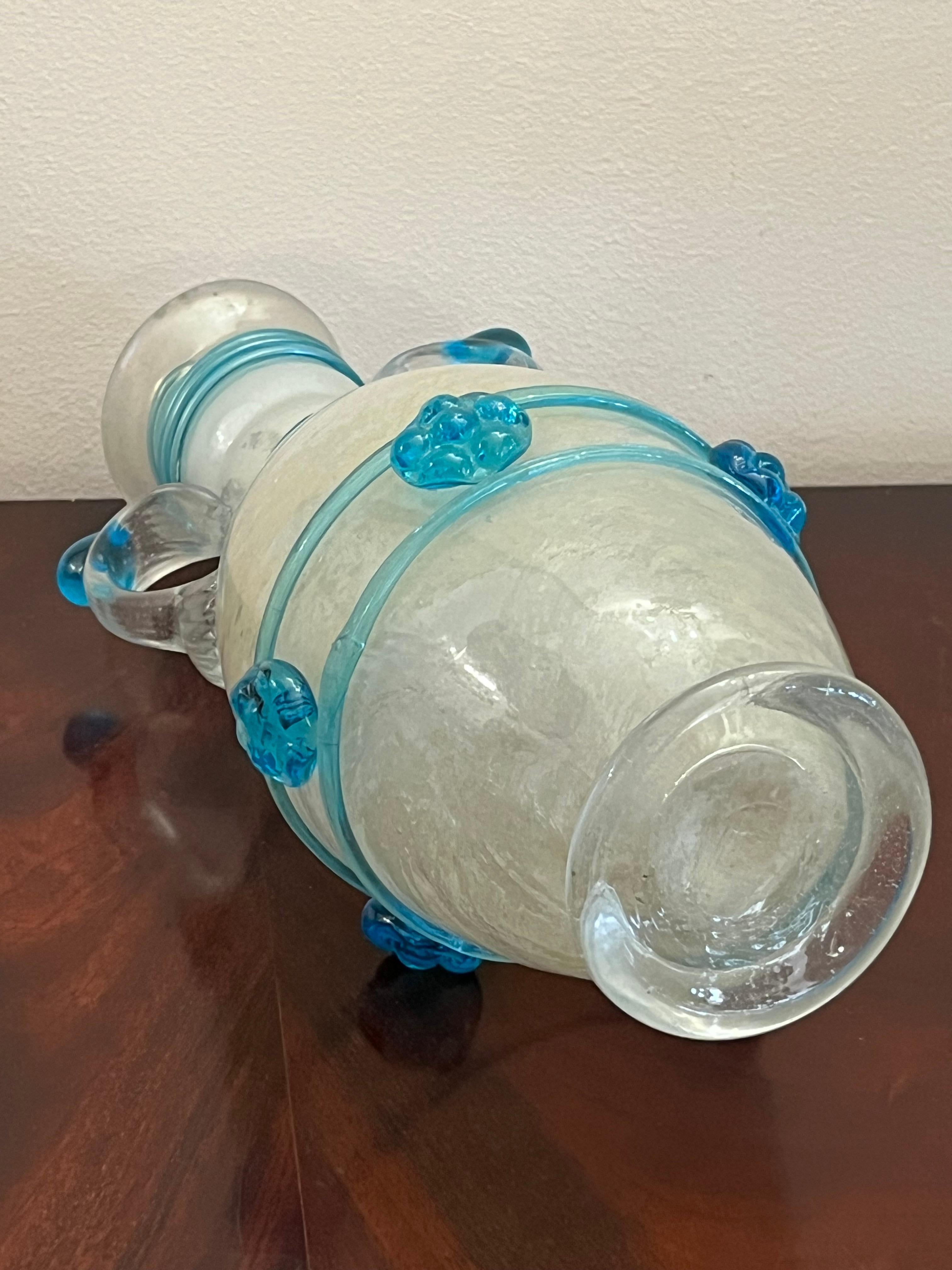 Vase en verre de Murano expansé, attribué à Flavio Poli pour Seguso, Italie, années 1940 en vente 5
