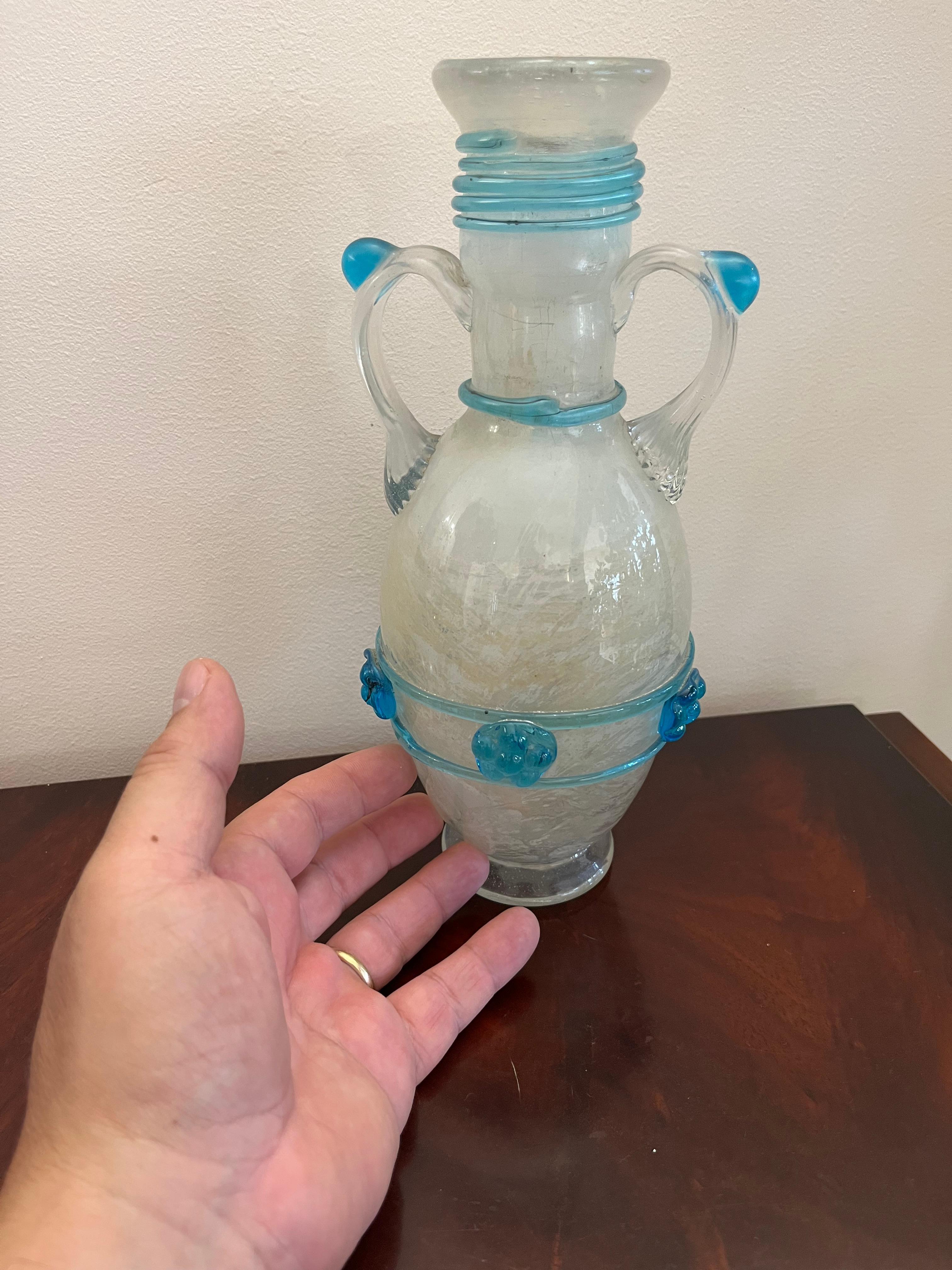 Vase en verre de Murano expansé, attribué à Flavio Poli pour Seguso, Italie, années 1940 en vente 6
