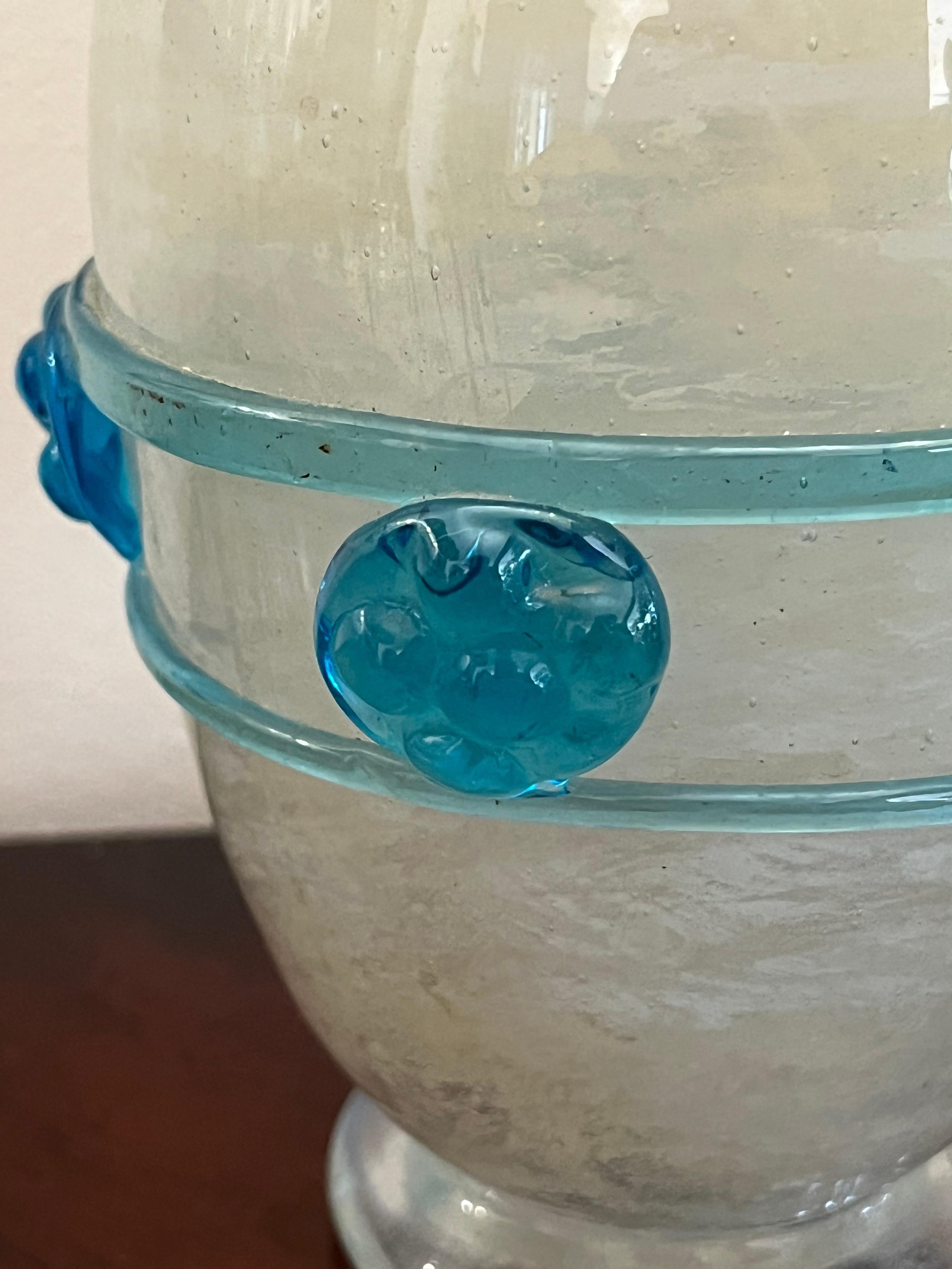 italien Vase en verre de Murano expansé, attribué à Flavio Poli pour Seguso, Italie, années 1940 en vente