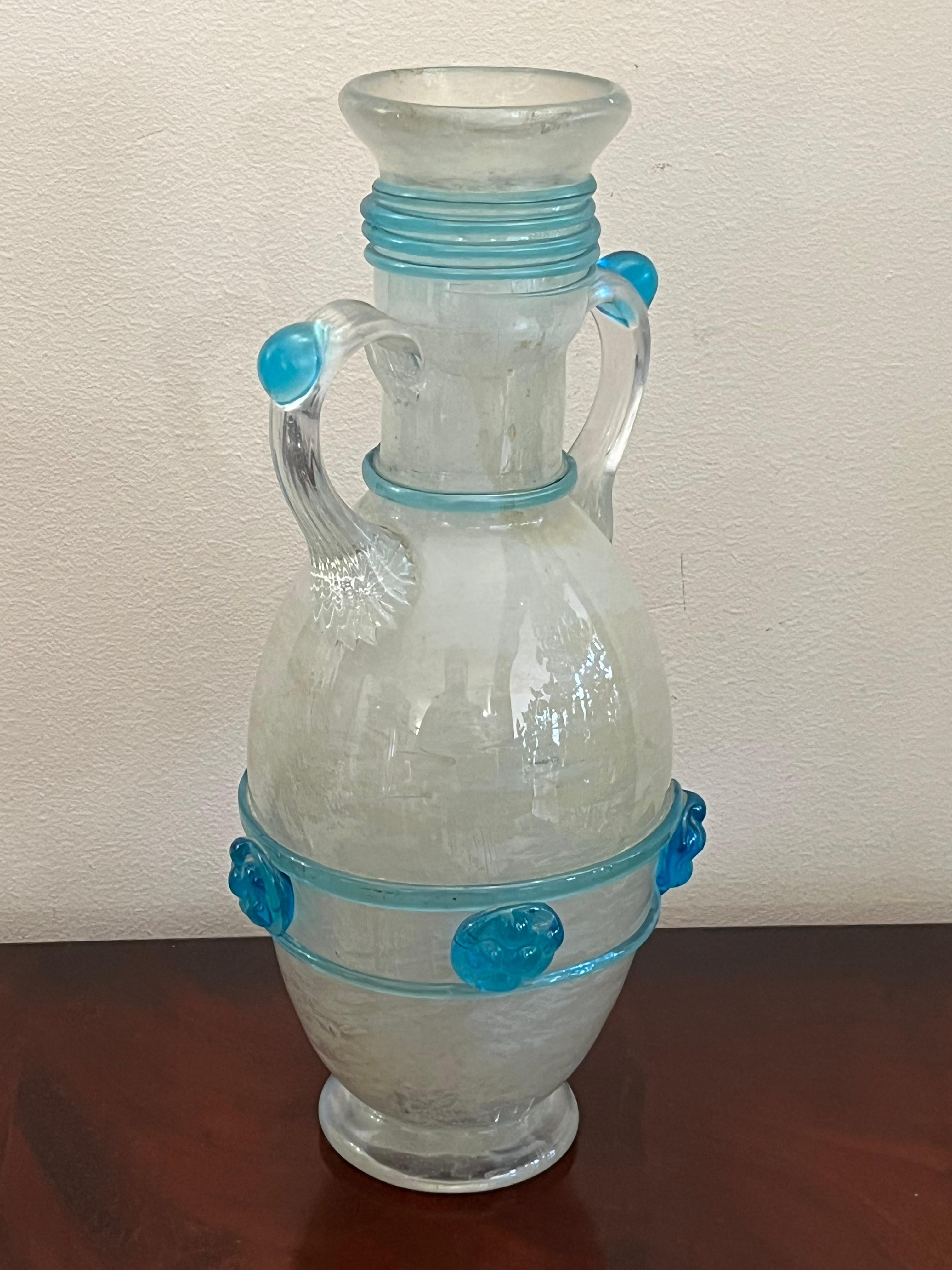 Vase en verre de Murano expansé, attribué à Flavio Poli pour Seguso, Italie, années 1940 Bon état - En vente à Palermo, IT