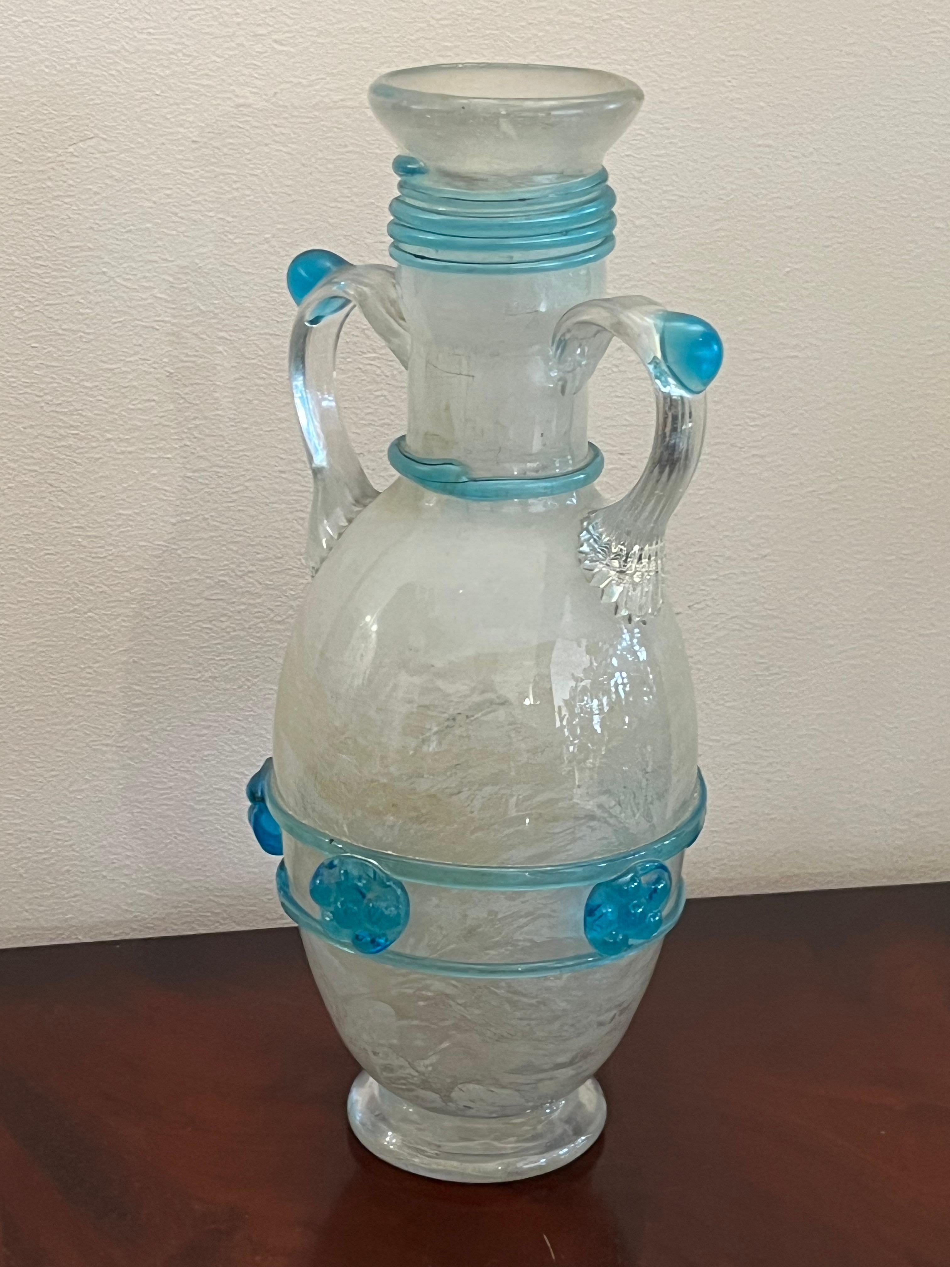 Milieu du XXe siècle Vase en verre de Murano expansé, attribué à Flavio Poli pour Seguso, Italie, années 1940 en vente