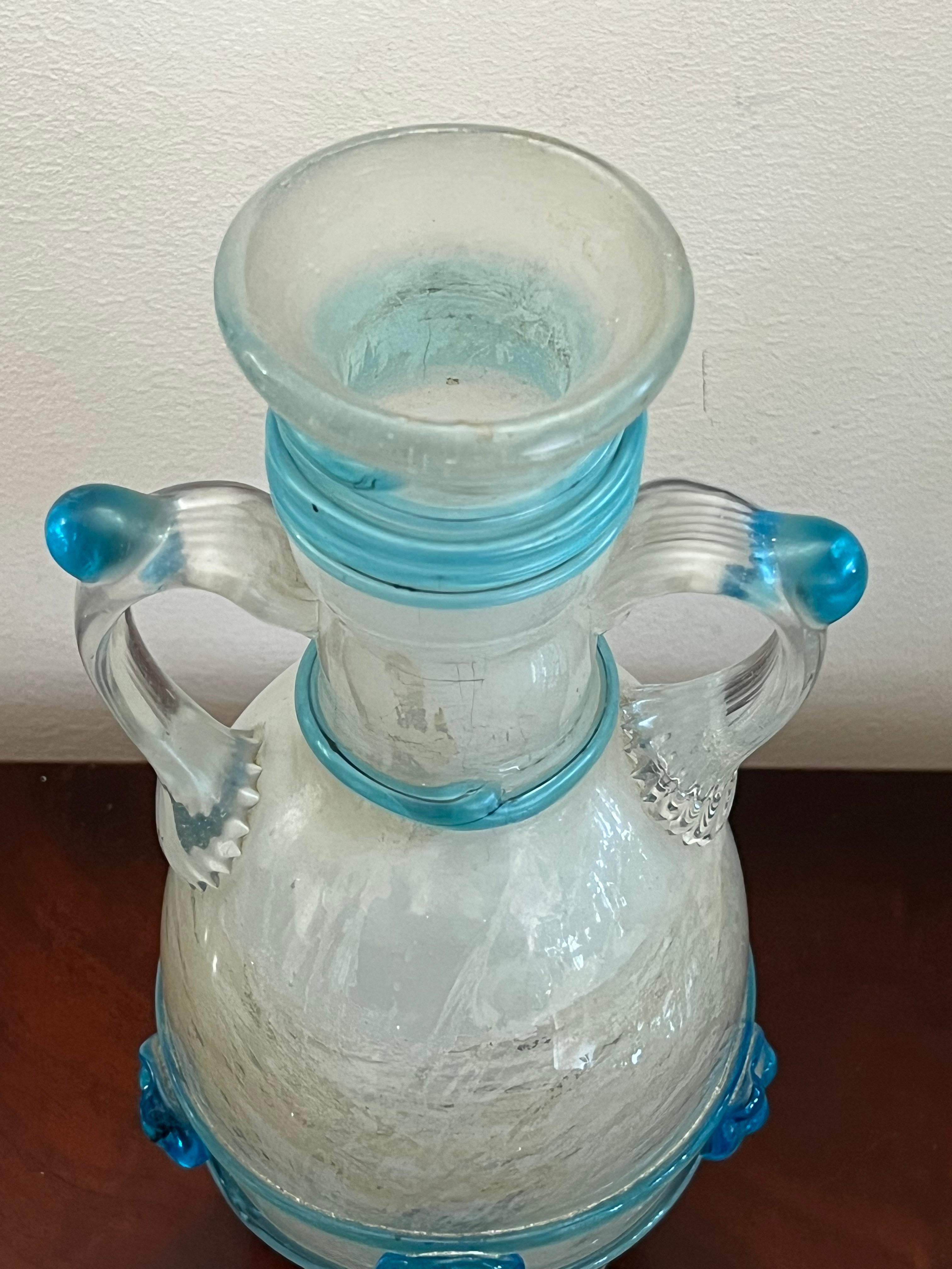 Vase en verre de Murano expansé, attribué à Flavio Poli pour Seguso, Italie, années 1940 en vente 1