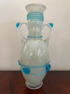 Vaso in vetro di Murano scavato, attribuito a Flavio Poli per Seguso, Italia, anni '40