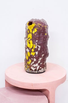 Excavated Vessel EV-25 in Brick Red, Aperture for Single Flower