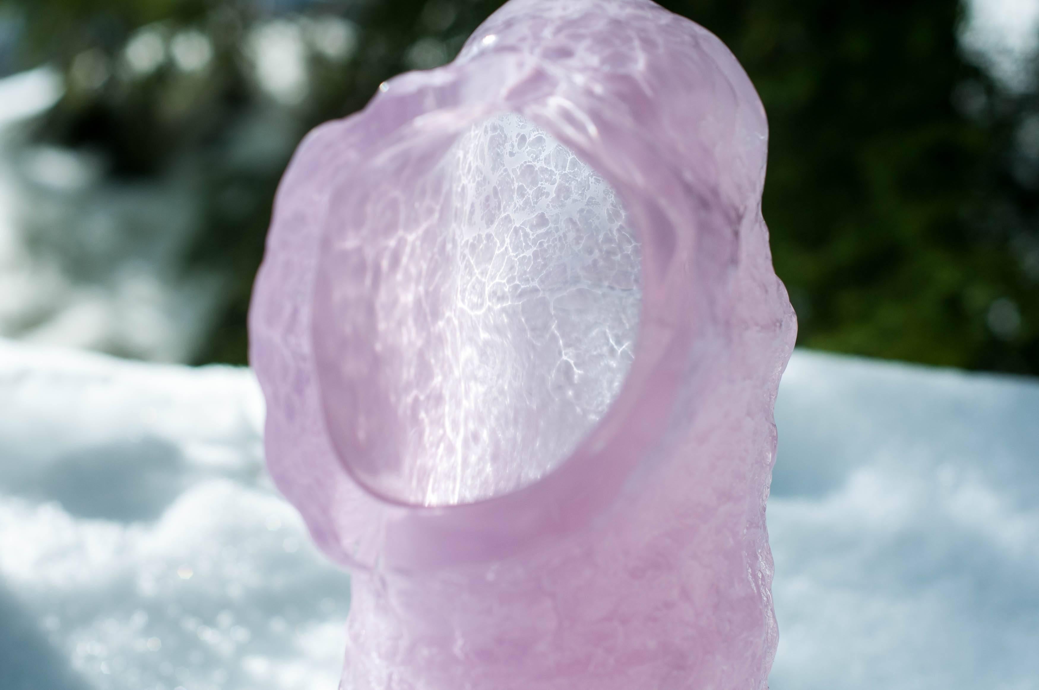 Excavated Vessel, Unique Edition of 1 in Pink Blown Glass In New Condition In Vancouver, BC