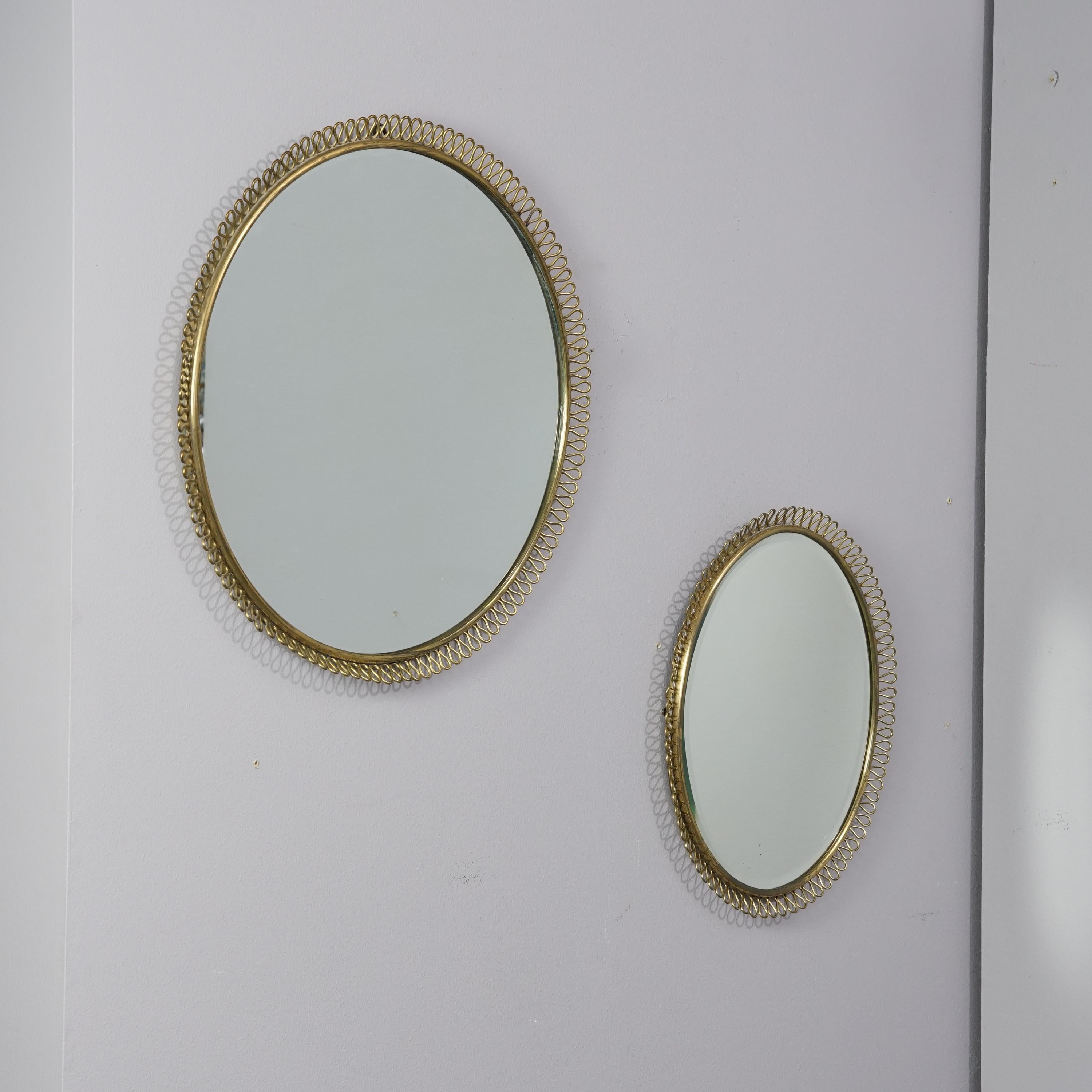 Scandinavian Modern Exceedingly Rare Wall Mirrors by Antti Hakkarainen for Taidetakomo Hakkarainen For Sale