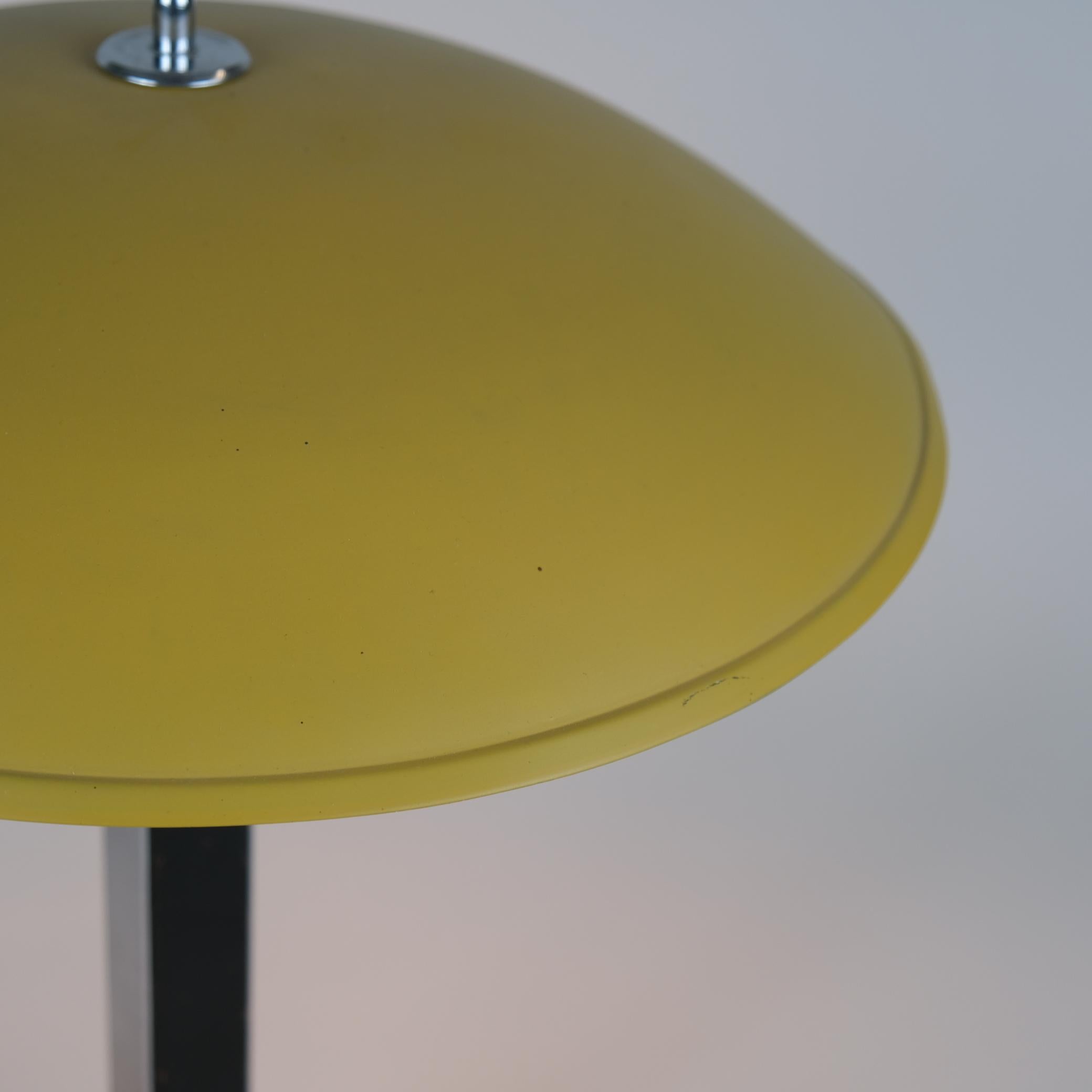 Aluminum Exceedingly Rare Yellow Gunilla Jung Table Lamp Model 2004, Orno 1930s For Sale