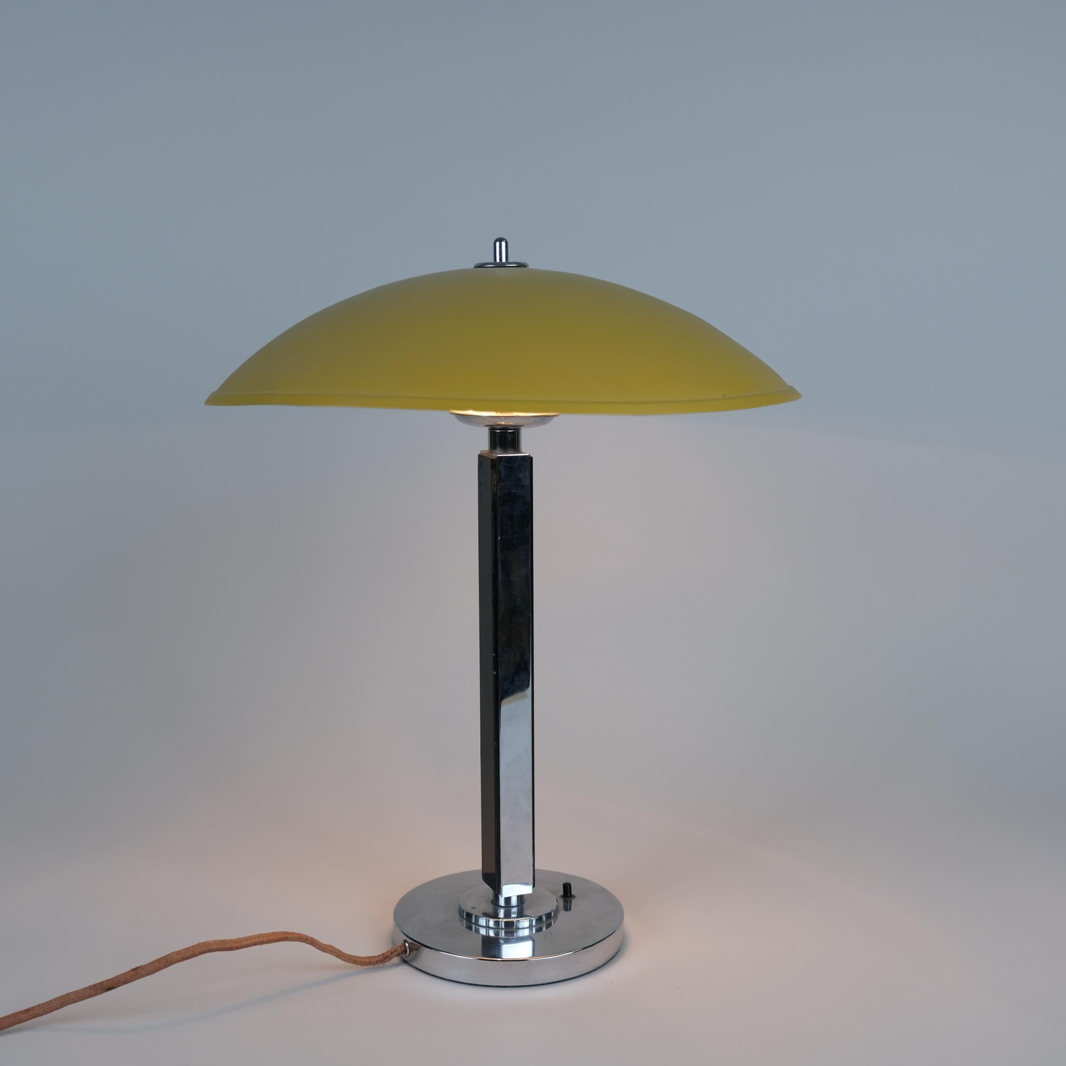Scandinavian Modern Exceedingly Rare Yellow Gunilla Jung Table Lamp Model 2004, Orno 1930s For Sale