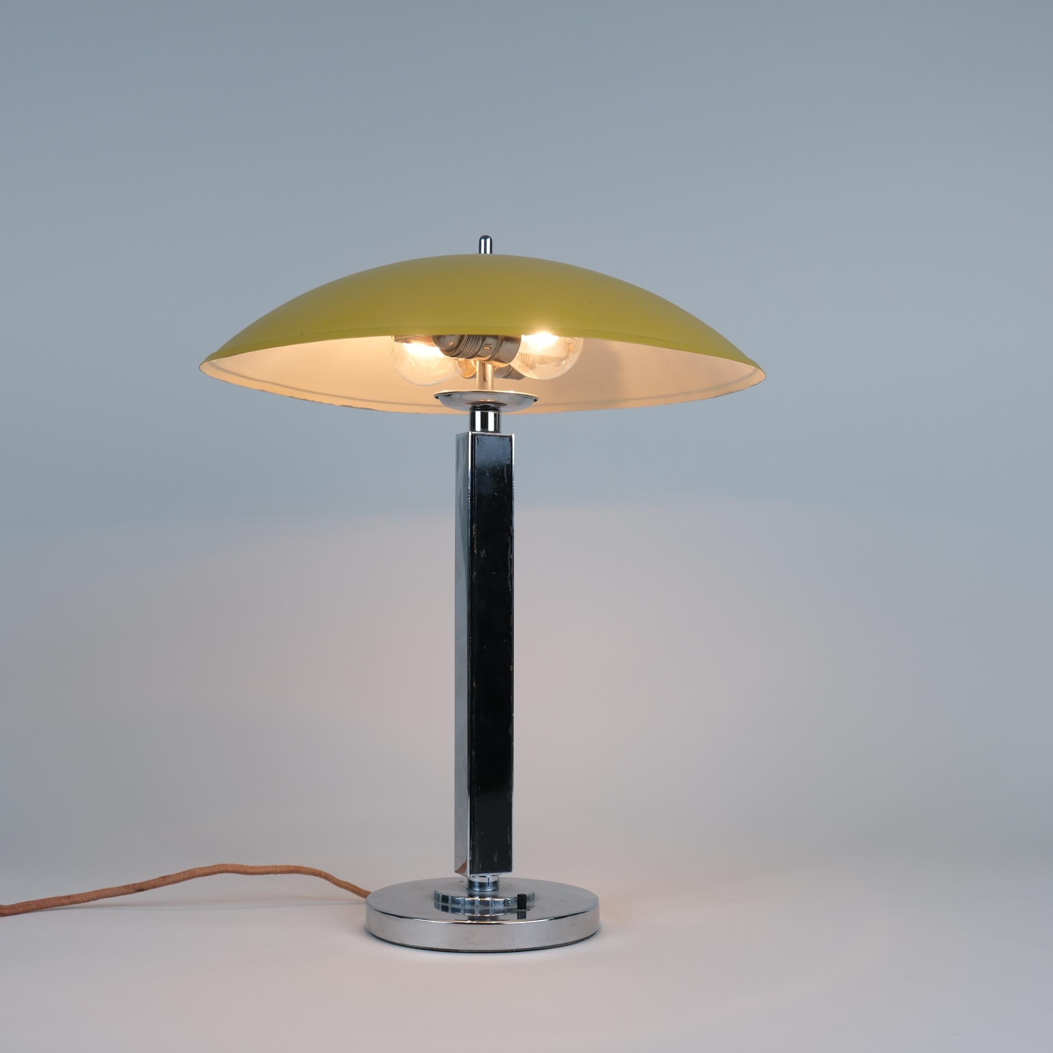 Finnish Exceedingly Rare Yellow Gunilla Jung Table Lamp Model 2004, Orno 1930s For Sale