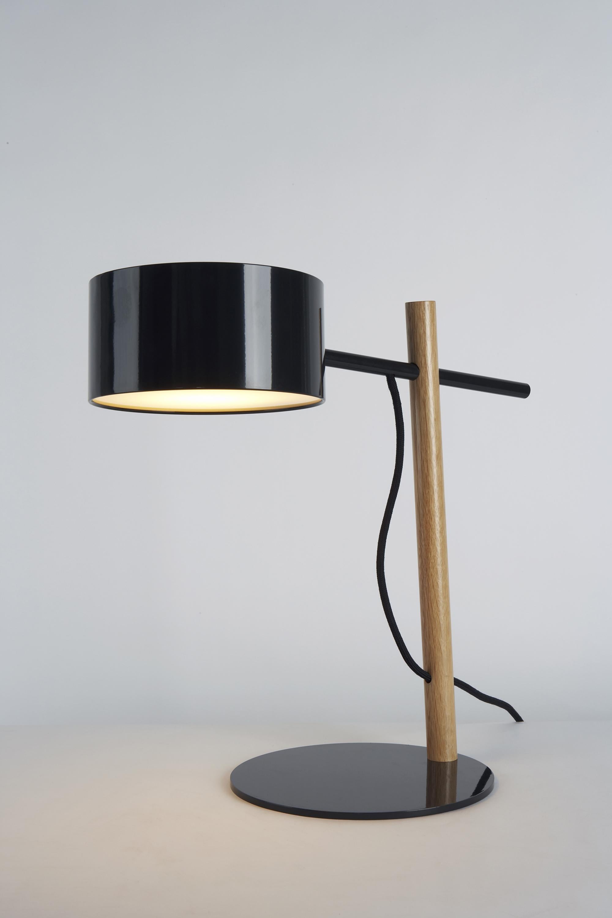 American Excel Desk Lamp in Red and Oak by Rich Brilliant Willing for Roll & Hill