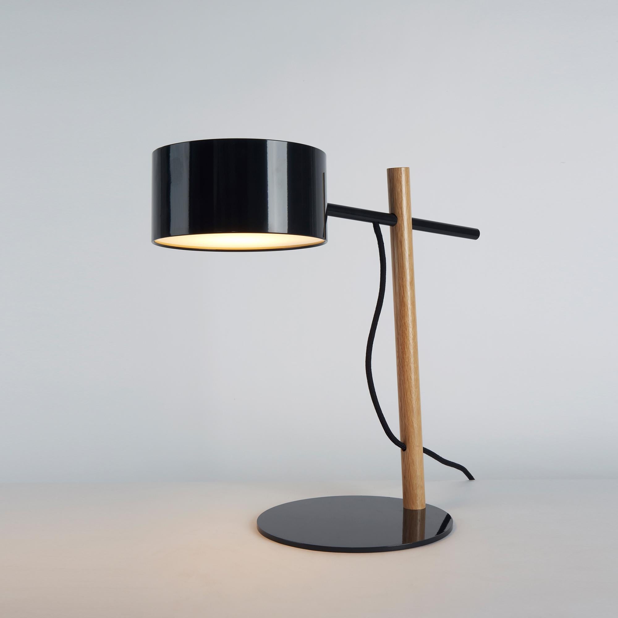 Modern Excel Desk Lamp in White and Oak by Rich Brilliant Willing for Roll & Hill