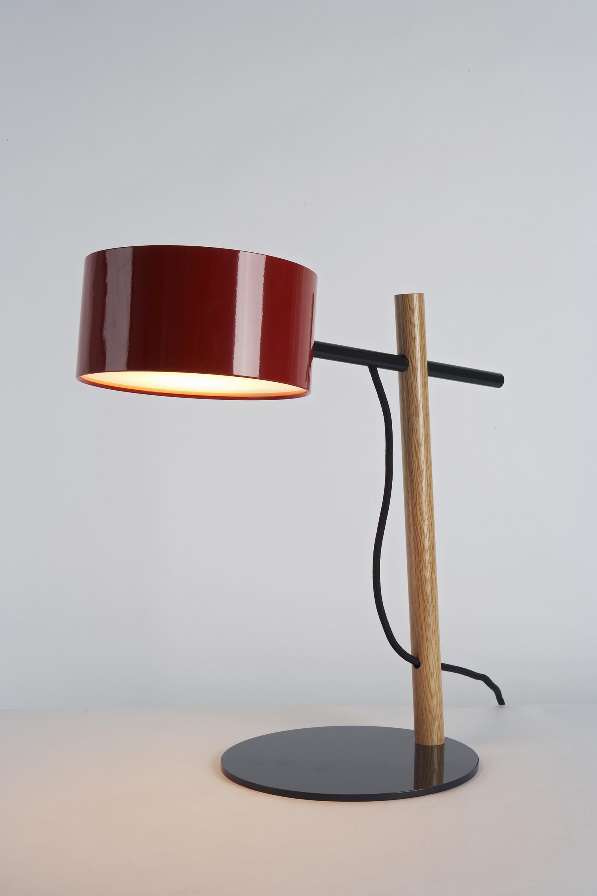 American Excel Desk Lamp in White and Oak by Rich Brilliant Willing for Roll & Hill