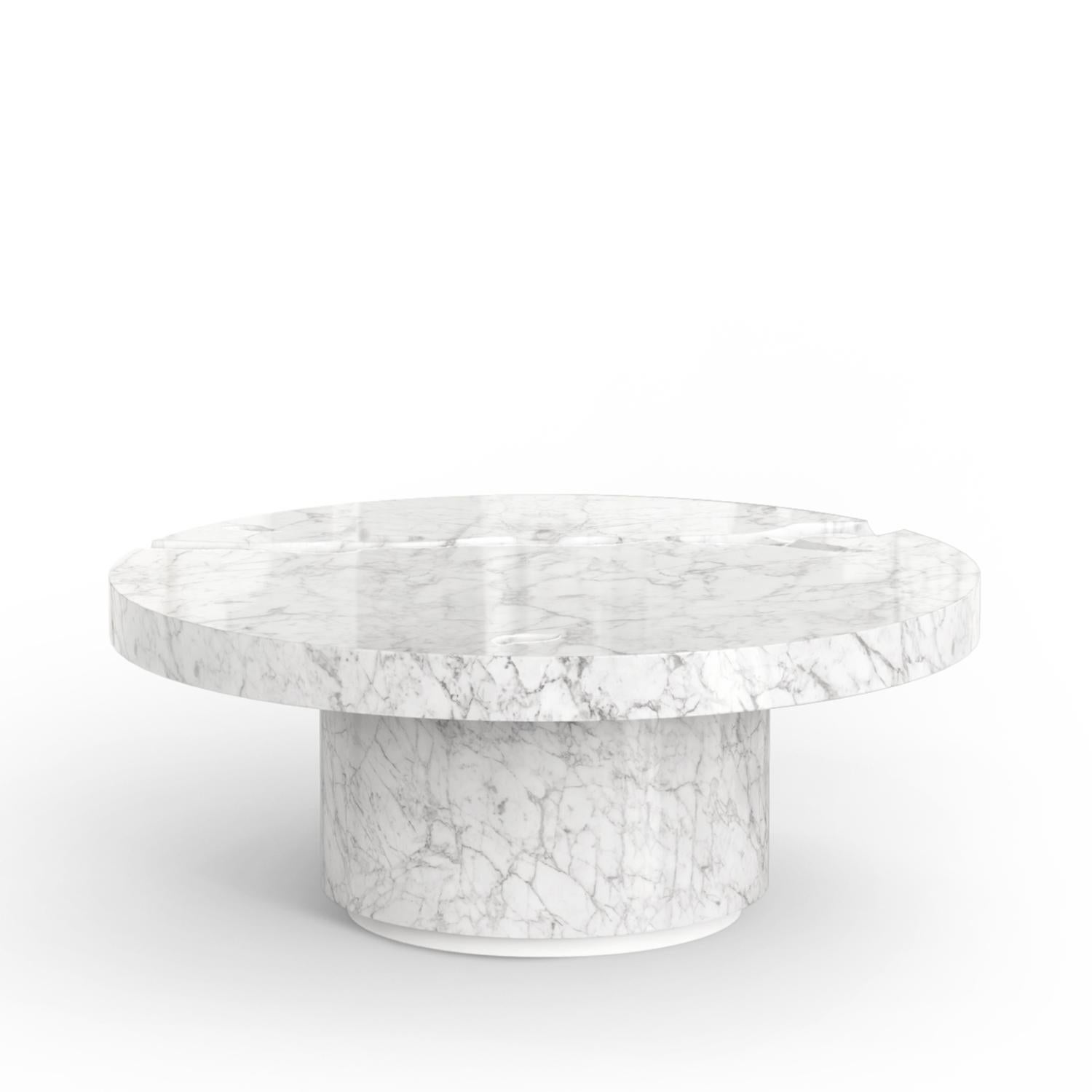 Table basse en marbre blanc Excellence Set of 3 Neuf - En vente à Paris, FR