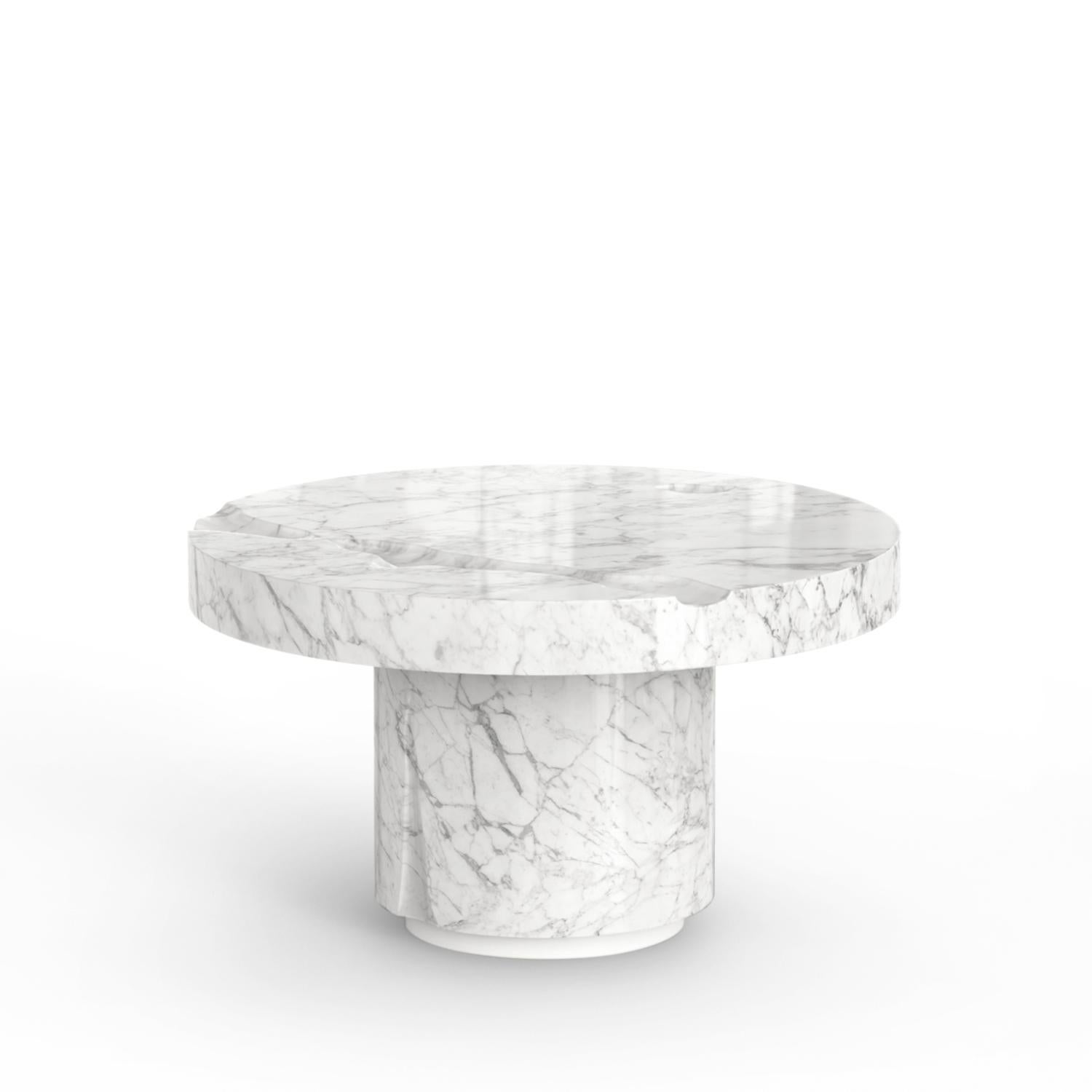 XXIe siècle et contemporain Table basse en marbre blanc Excellence Set of 3 en vente