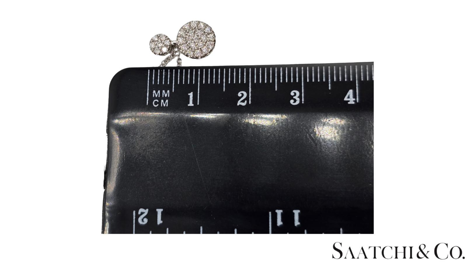 Excellent Or blanc 14K 585 - Diamant naturel VVS : Pendentif rond avec chaîne en vente 9
