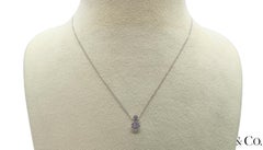 Excellent 14K 585 White Gold - Natural VVS Diamond: Round Pendant With Chain