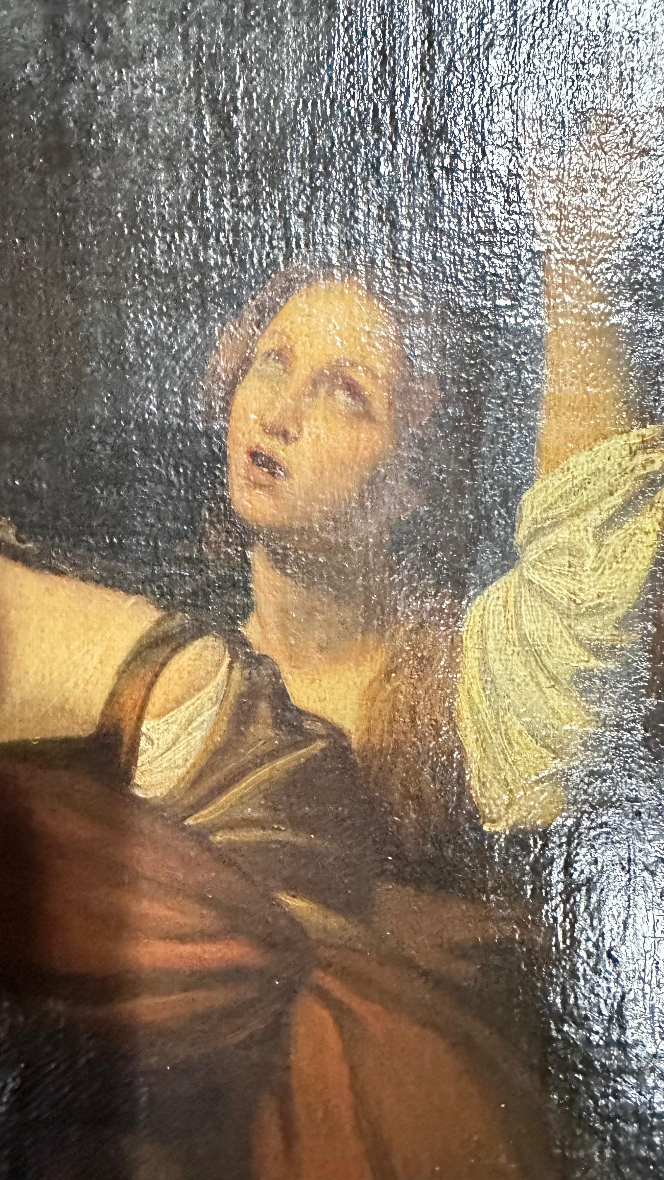 Excellente école italienne du XVIIe siècle. D'après Michelangelo Merisi, (After) Caravaggio en vente 4