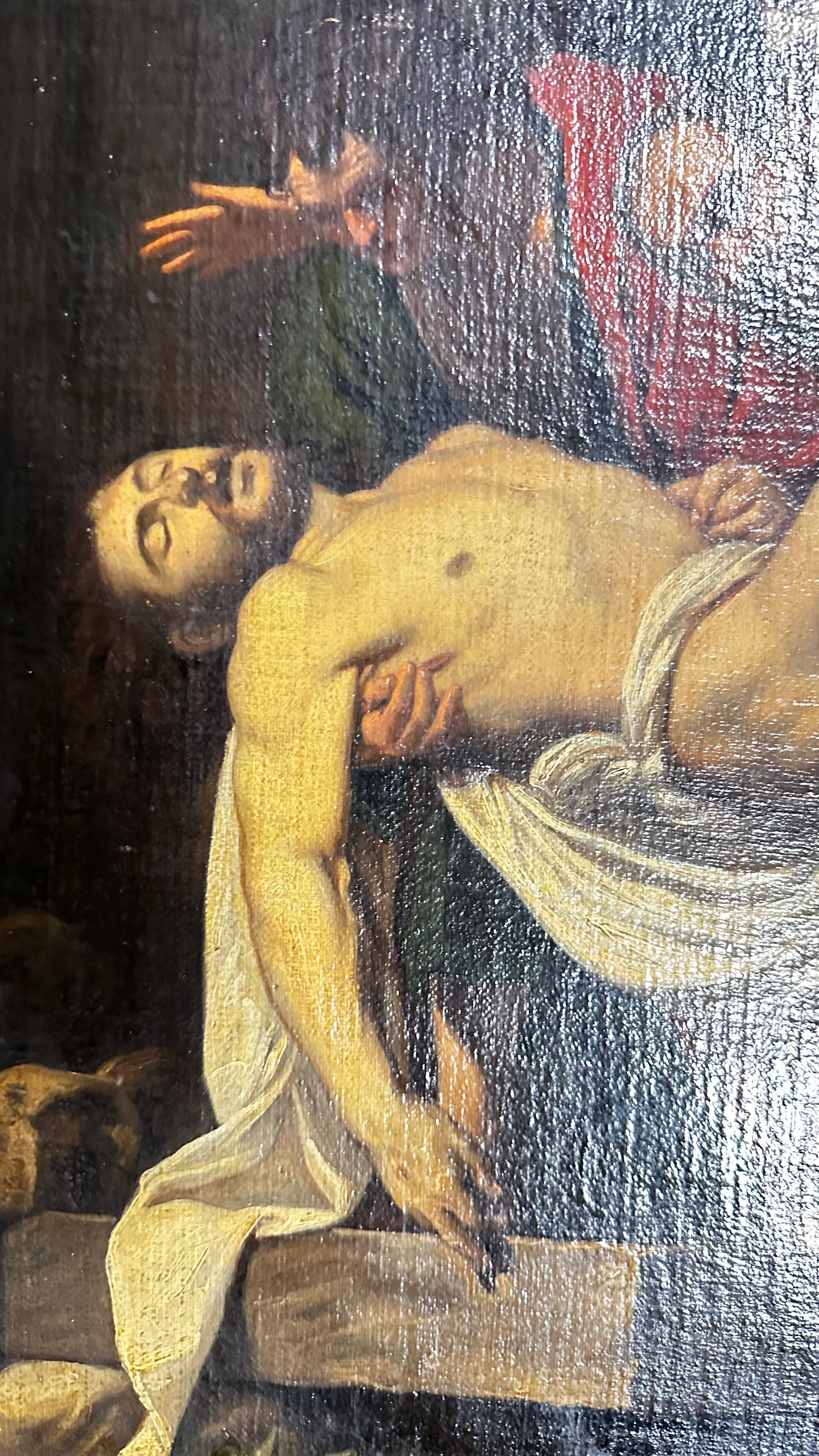 Excellente école italienne du XVIIe siècle. D'après Michelangelo Merisi, (After) Caravaggio en vente 6