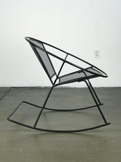 Excellent 1950s Modernist Iron Hoop Radial Patio Rocking Chair by Salterini
