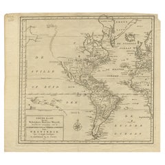 Excellente carte ancienne d'Amérique avec une inhabituelle côte nord-ouest de l'Amérique, vers 1754