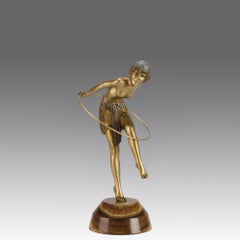 Excellent Art Deco Gilt Bronze Sculpture "Hoop Dancer" by Demetre Chiparus