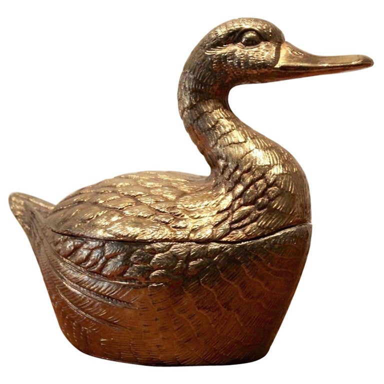 Excellent Brass ‘Duck’ Ice Bucket, Belgium, 1970s For Sale at 1stDibs