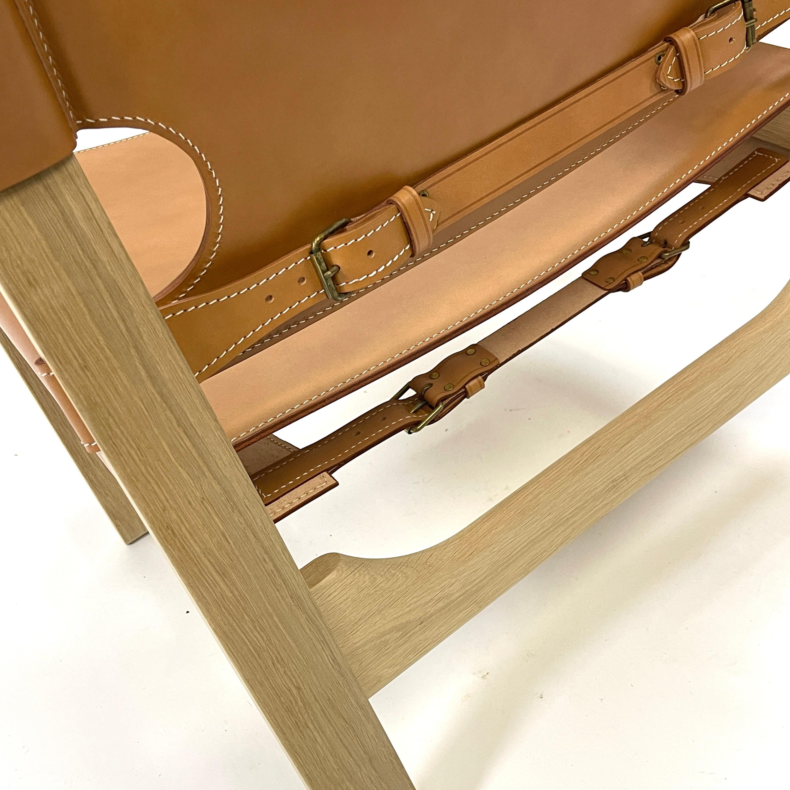 Excellent Børge Mogensen Oak & Saddle Leather 1958 Spanish Chair for Frederica 3