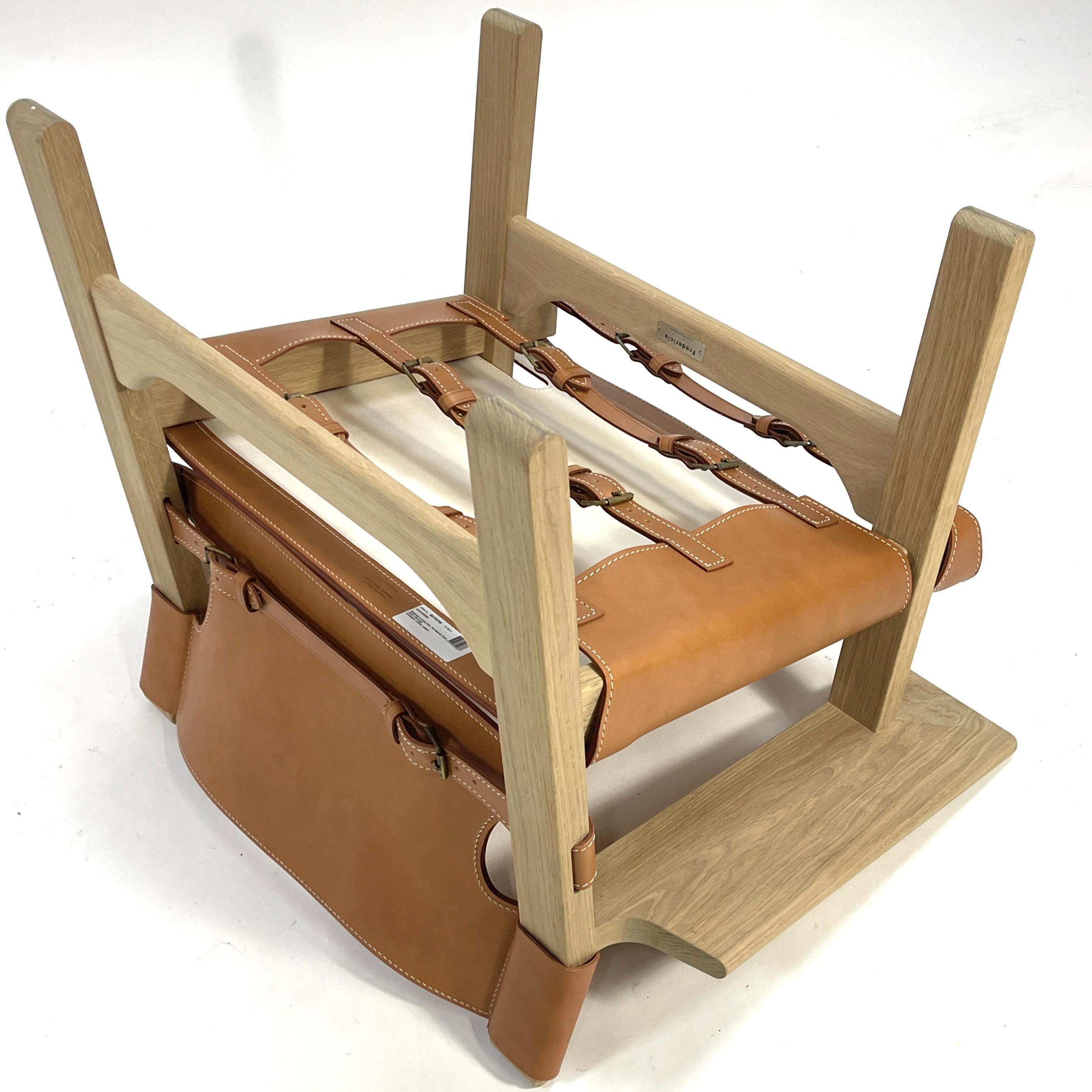Excellent Børge Mogensen Oak & Saddle Leather 1958 Spanish Chair for Frederica 7