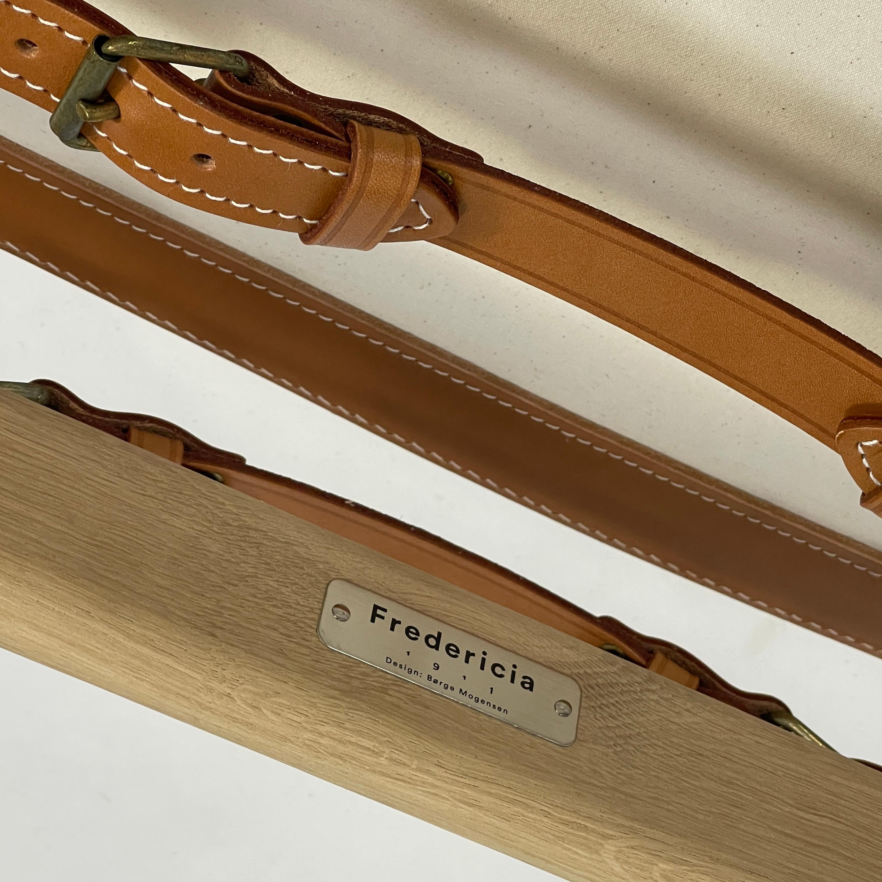 Excellent Børge Mogensen Oak & Saddle Leather 1958 Spanish Chair for Frederica 10
