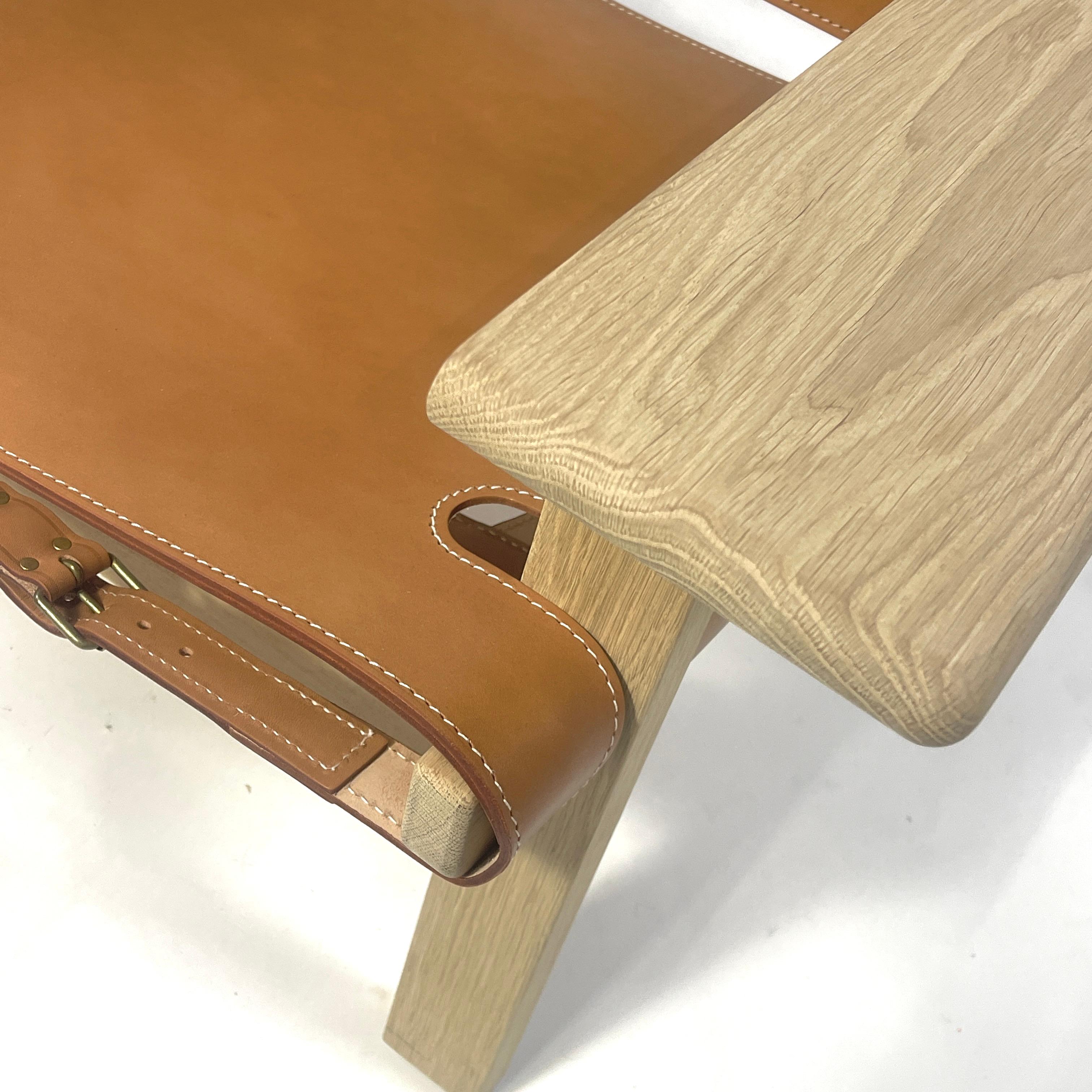 Oiled Excellent Børge Mogensen Oak & Saddle Leather 1958 Spanish Chair for Frederica  For Sale