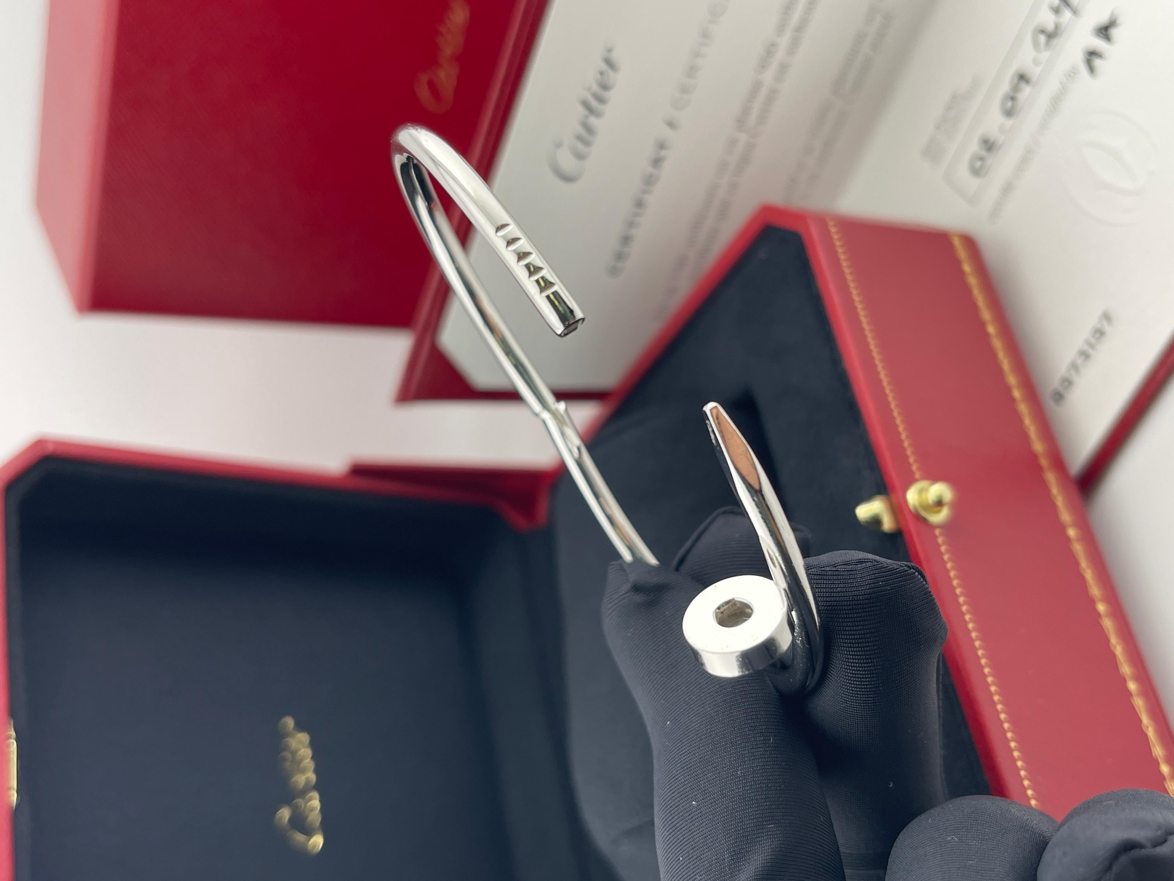 EXCELLENT cond. Cartier Juste un Clou bracelet, Classic model WG (2024 FULL SET) For Sale 1