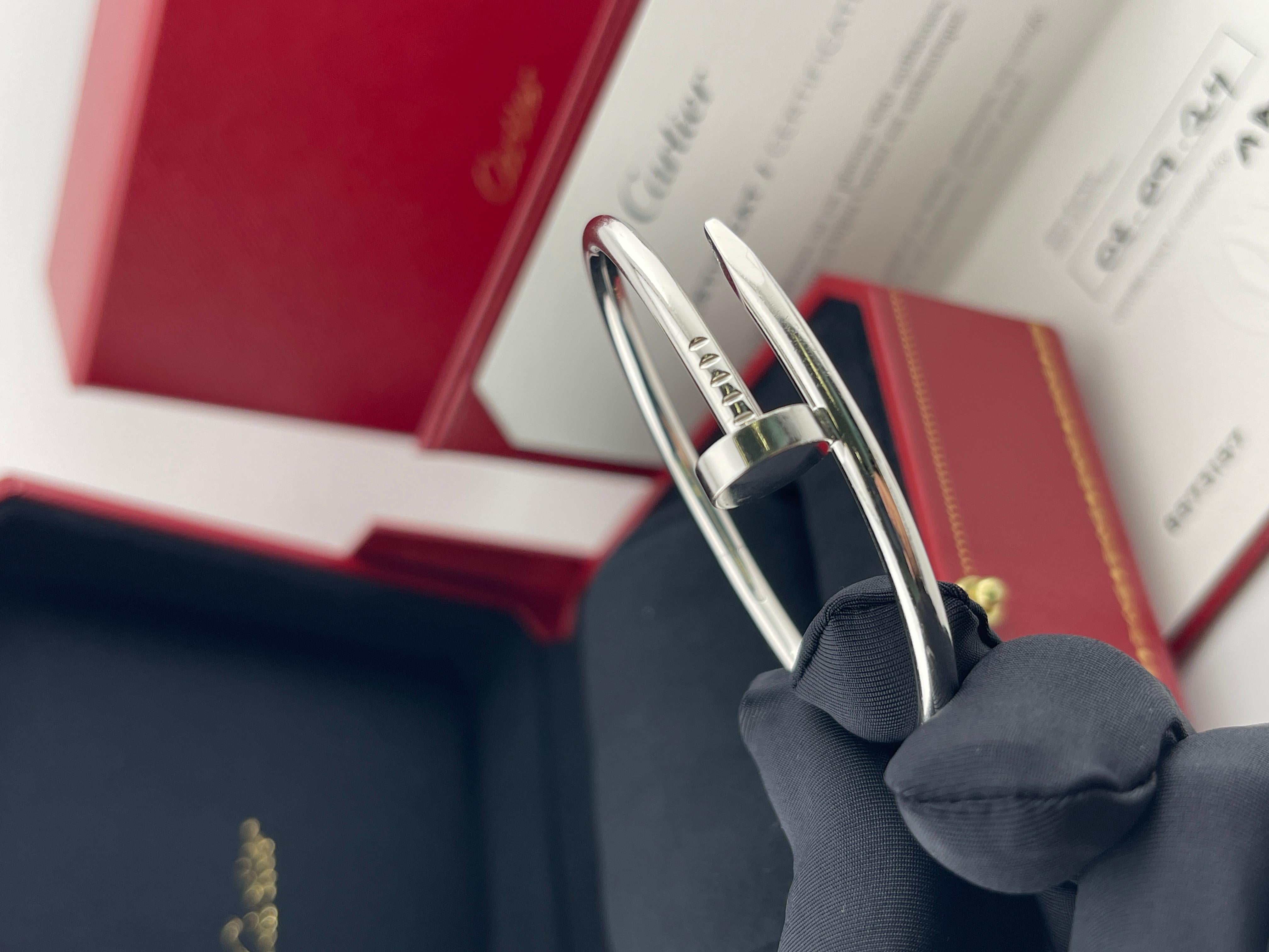 EXCELLENT cond. Cartier Juste un Clou bracelet, Classic model WG (2024 FULL SET) For Sale 3