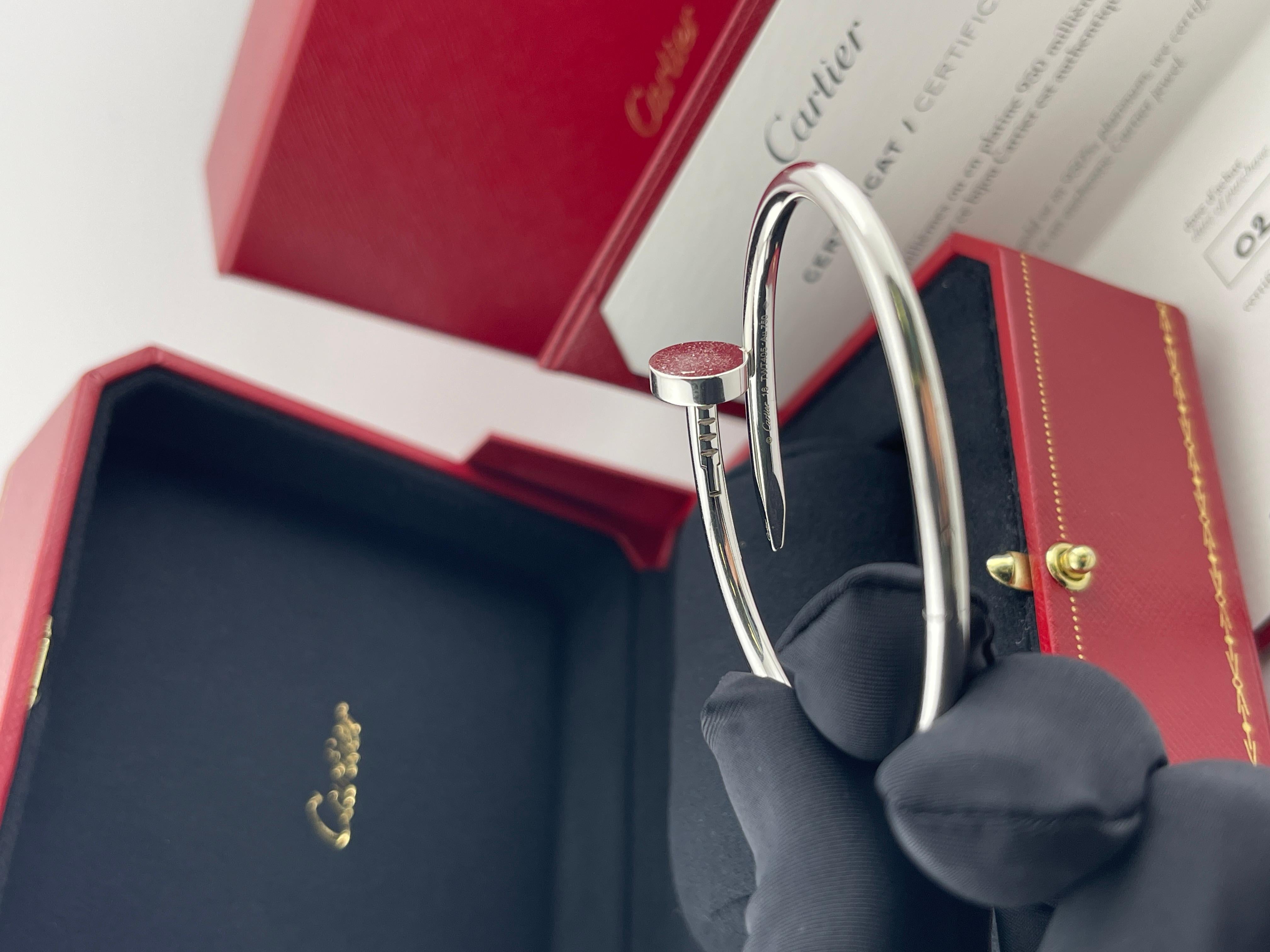 EXCELLENT cond. Cartier Juste un Clou bracelet, Classic model WG (2024 FULL SET) For Sale 4